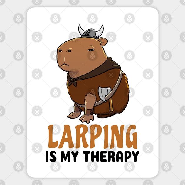 Larping is my therapy Capybara Viking Sticker by capydays